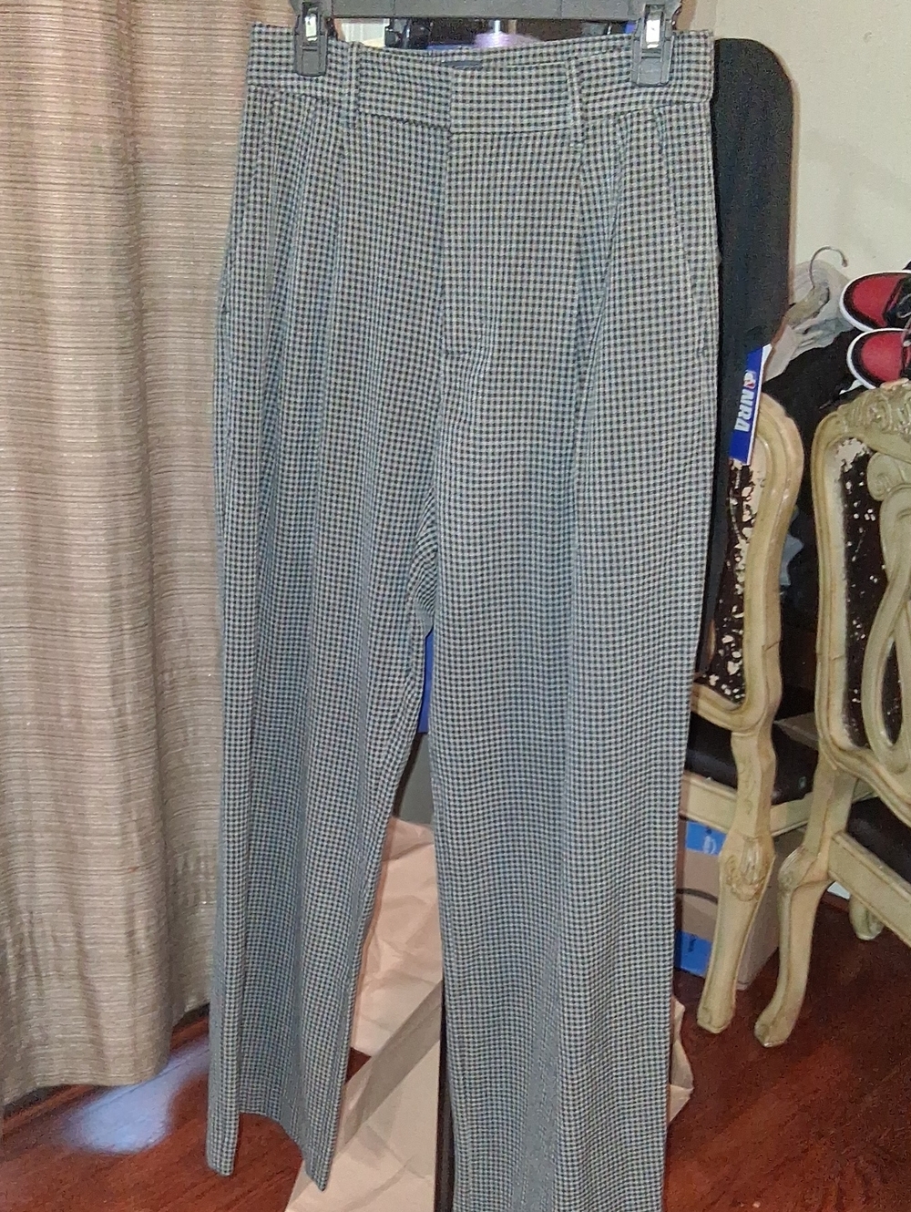 Black & White Houndstooth Dress Pants - Classic Tailored Look